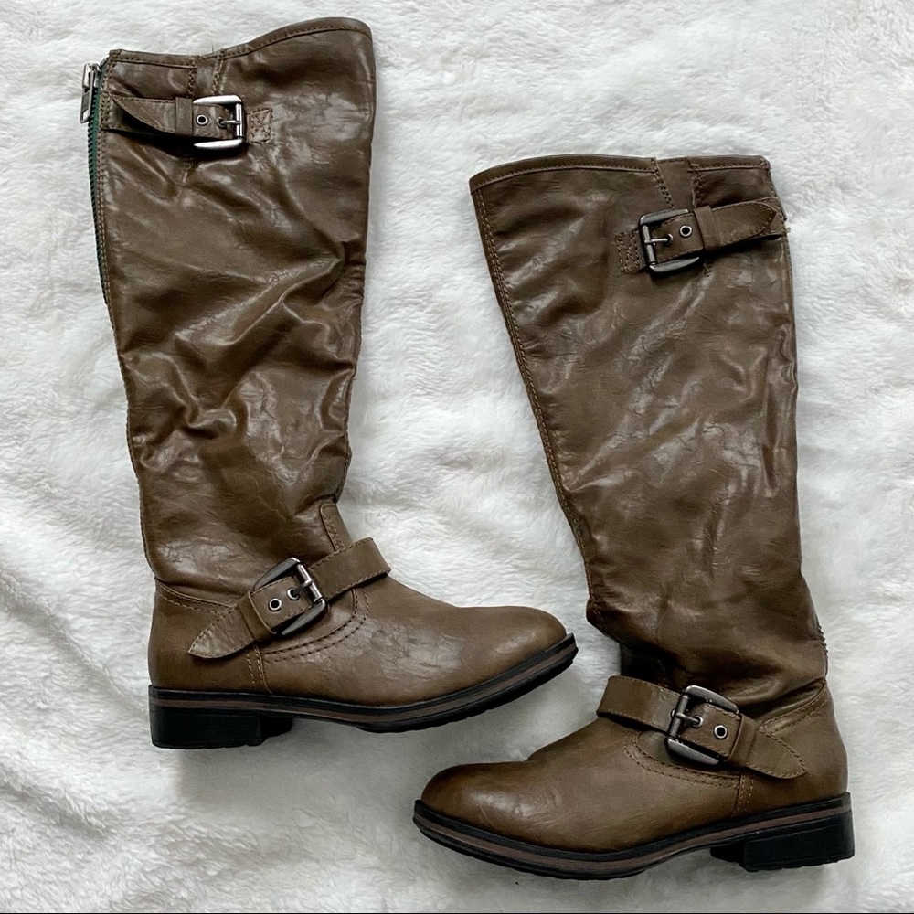 Merona Jillian Vegan Leather Tall Riding Boots Brown Size 7
